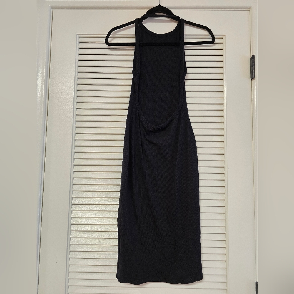 Silence + Noise - Black Ribbed Halter Dress With Open Back - Picture 2 of 4